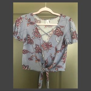 MOVING SALE - Purple Floral Crop Top